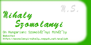 mihaly szomolanyi business card